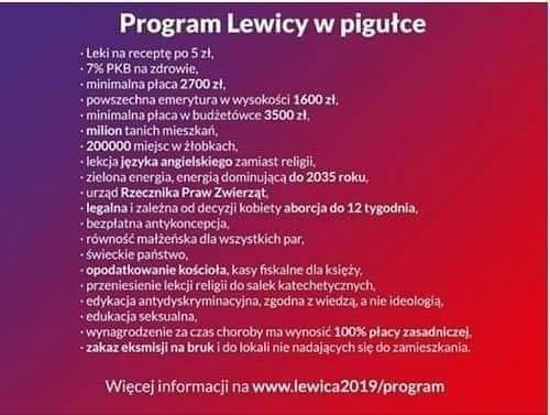 program lewicy w pigułce